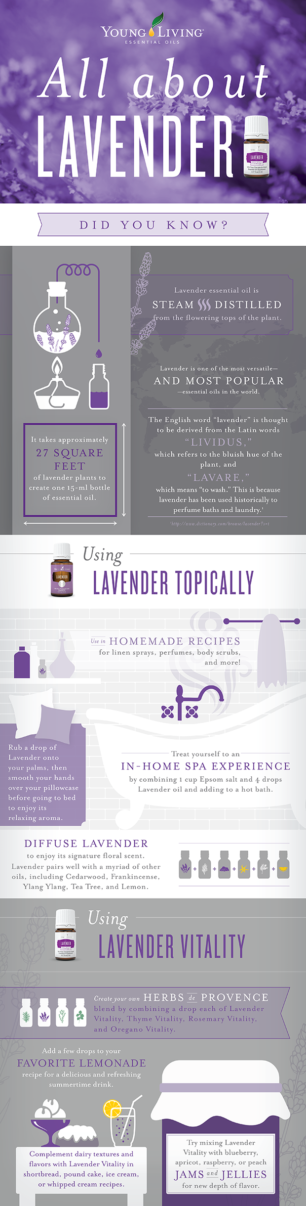 Young Living All About Lavender - Lavender Essential Oil and Lavender Vitality Essential Oil and Uses