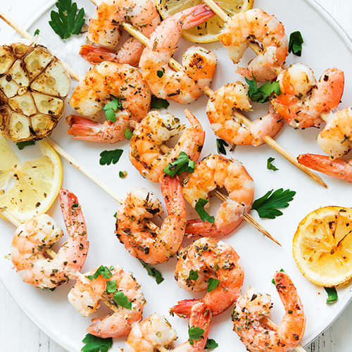 Chef Kate BBQ prawns with citrus garlic marinade and dipping sauce