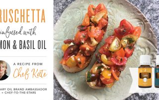 Chef Kate Bruschetta receipe with basil and lemon oil