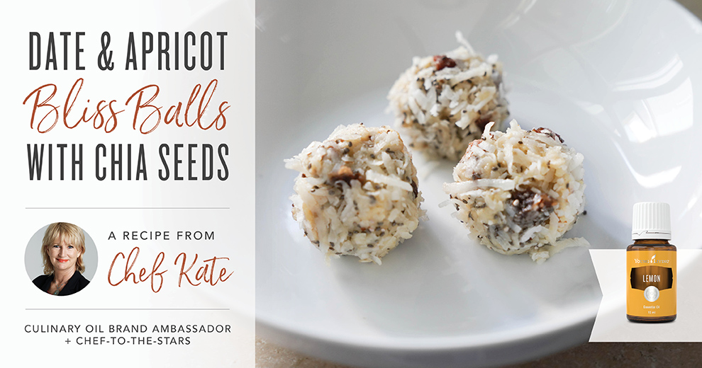 Date and Apricot Bliss Balls with Chia Seeds by Chef Kate