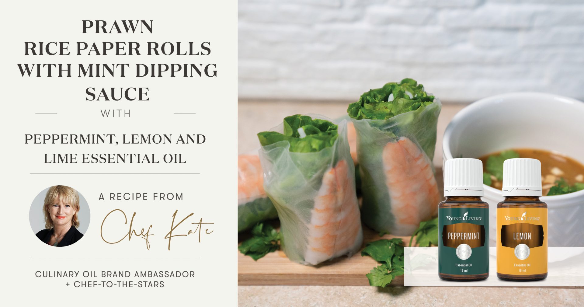 Prawn Rice Paper Rolls with Mint Dipping Sauce Header