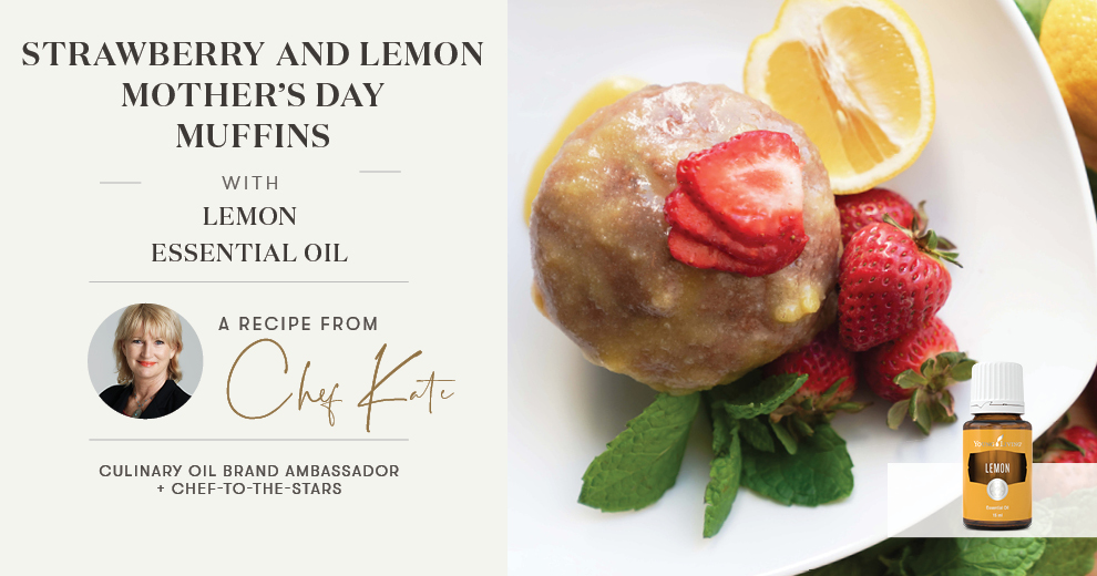 strawberry and lemon mohters day muffins with lemon oil