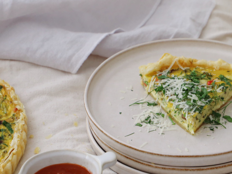 Zucchini and Mushroom Vegetarian Quiche