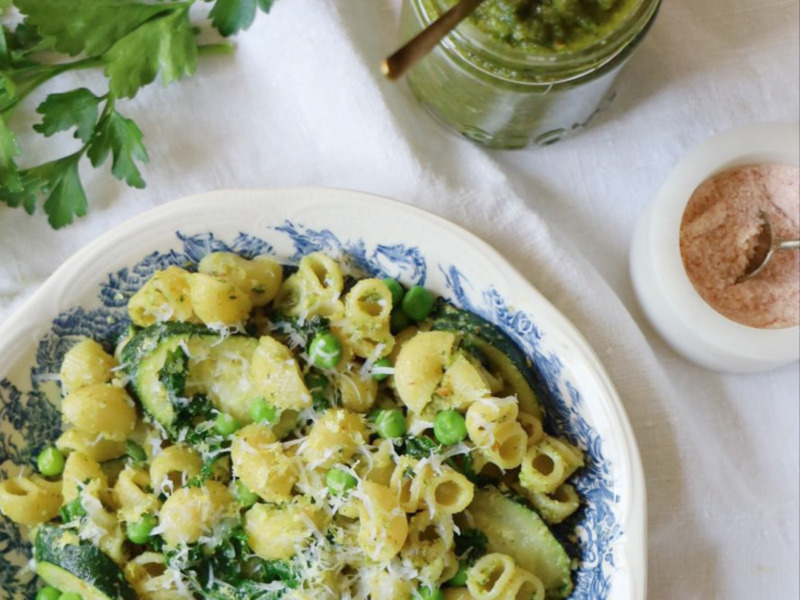 Basil & Herb Pesto Pasta w/ Basil and Lemon Essential Oil