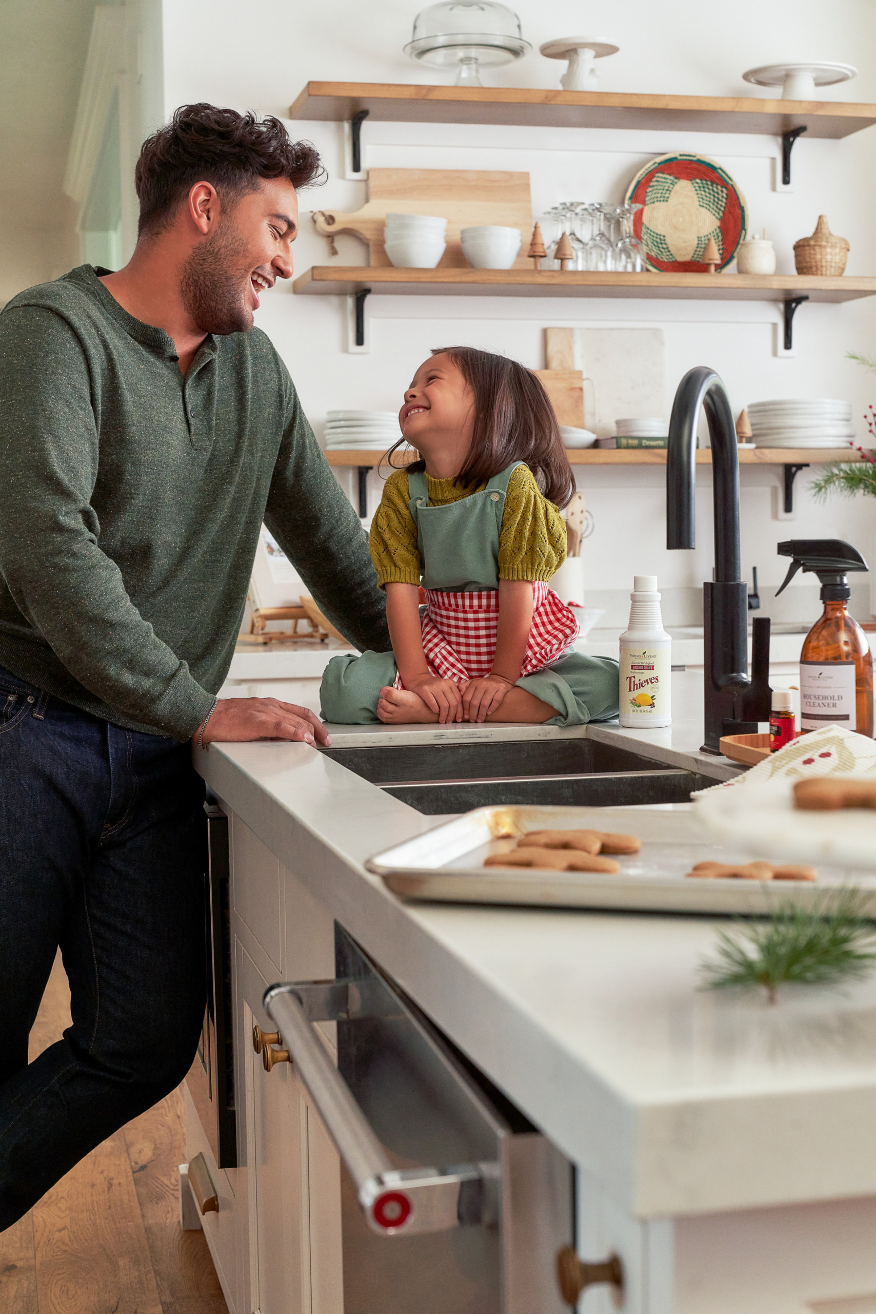 Dad and daughter in the kitchen