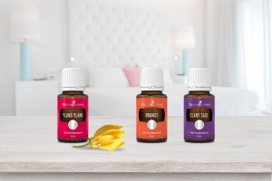 De eteriska oljorna Ylang Ylang, Orange och Clary Sage 