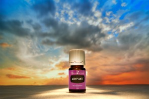 Acceptance essential oil with sunrise