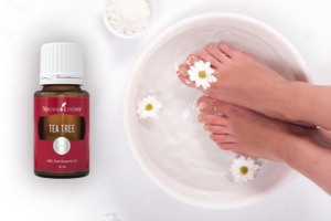 L’huile essentielle Tea Tree dans un bain de pieds