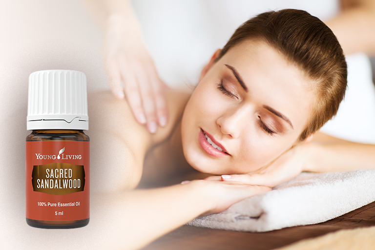 Sacred Sandalwood essential oil with back massage