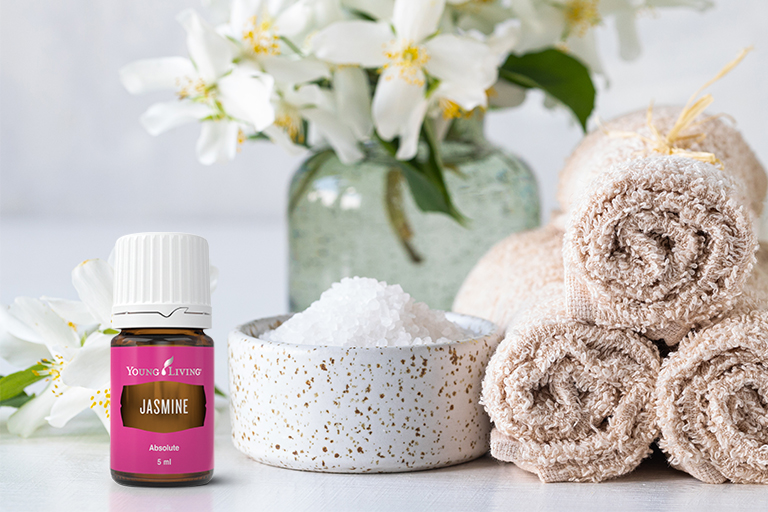 Jasmine essential oil with Epsom bath salts