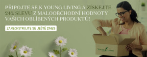 Transparent s nápisem: „Připojte se k Young Living a získejte 24% slevu z maloobchodní hodnoty vašich oblíbených produktů!“Zaregistrujte se ještě dnes!