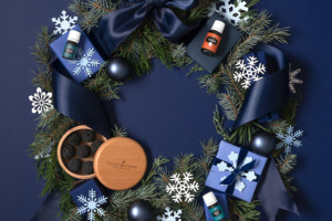 Image de couronne festive montrant le coffret moment précieux.