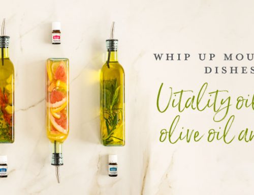 注入Vitality精油調味料的橄欖油和醋，做出令人垂涎的菜餚！