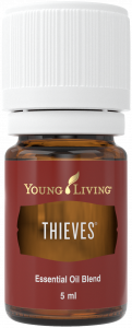 Bottle of Young Living Thieves Essential Oil Blend