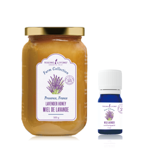 YLJ25 周年記念ロゴ入り ラベンダーはちみつ（500g） ワイルドラベンダー（5mL）