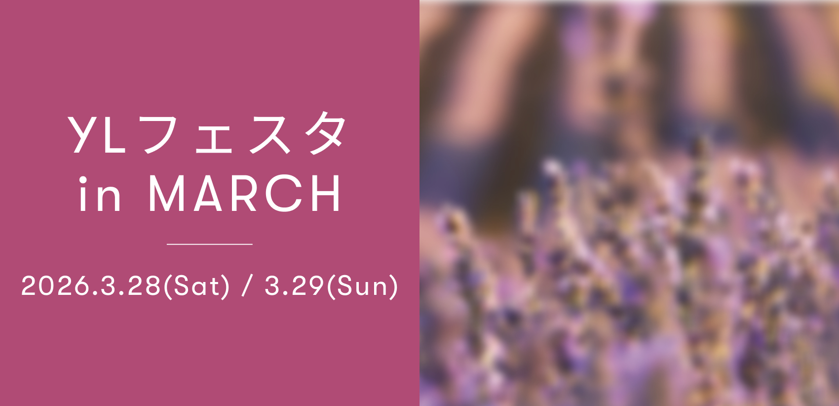 YLフェスタ3月のご案内 ｜ アロマ体験型イベント・YLフェスタを開催！