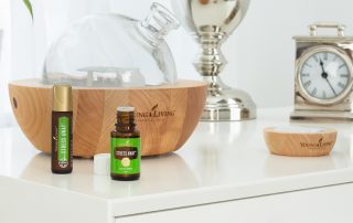 young living stress away essential oil with aria diffuser
