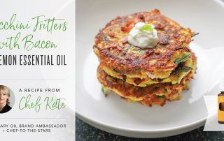 Zucchini Fritters with lemon Essential Oil by Chef Kate