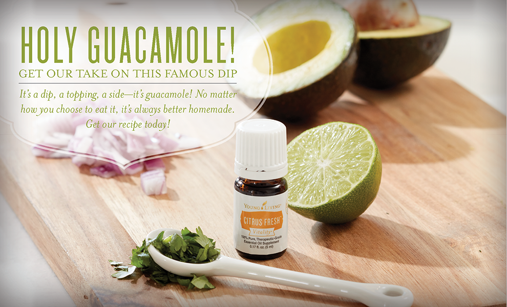 Guacamole Recipe from Young Living with Lime Vitality and Citrus Fresh Vitality Essential Oils