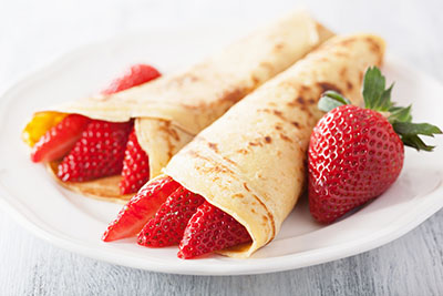 Yogurt-Filled Einkorn Crepes