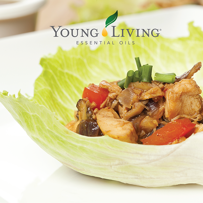 Thai Style Lettuce Wraps using Young Living's Basil Vitality and Ginger Vitality Essential Oils