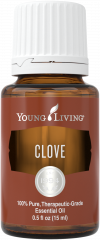 bottle of clove essential oil
