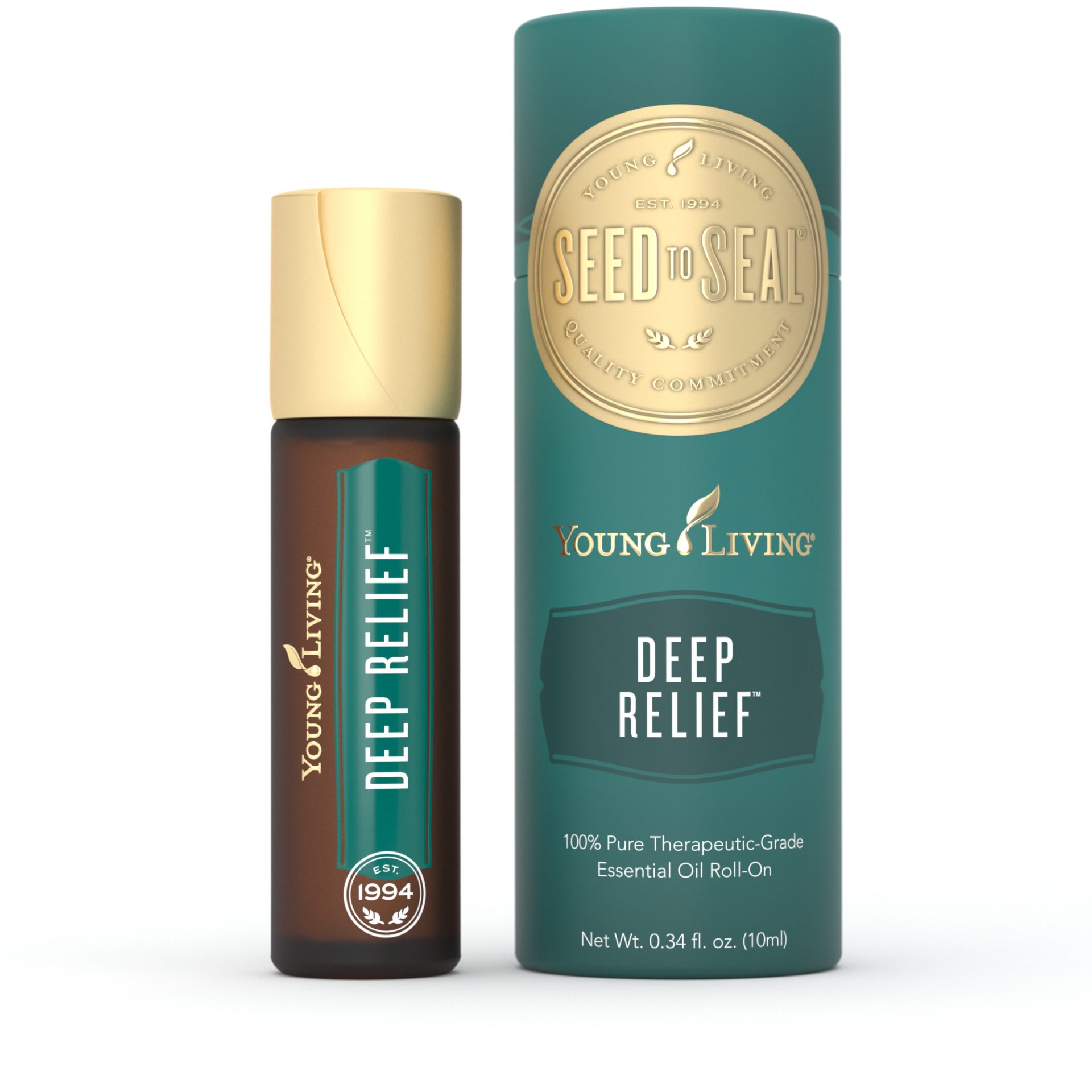 10 ml bottle of deep relief roll on with outer packaging 