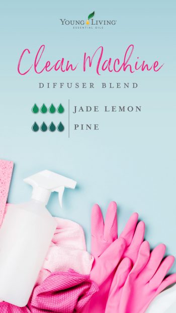 Clean Machine diffuser blend recipe 4 drops Jade Lemon 4 drops Pine 