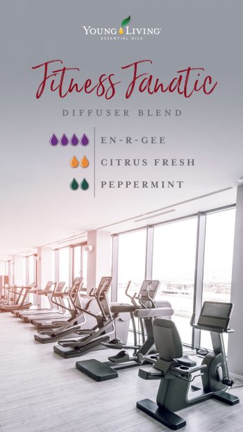 diffuser blend recipe: Fitness Fanatic diffuser blend 4 drops En-R-Gee 2 drops Citrus Fresh 2 drops Peppermint 