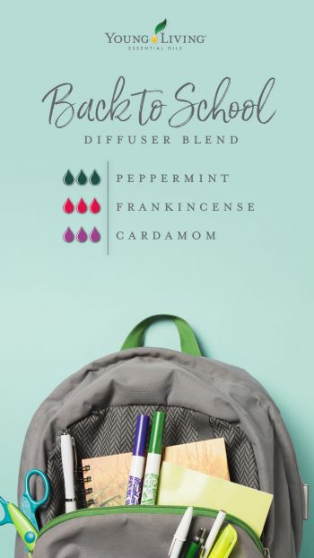 3 drops Peppermint essential oil  3 drops Frankincense essential oil  3 drops Cardamom essential oil 