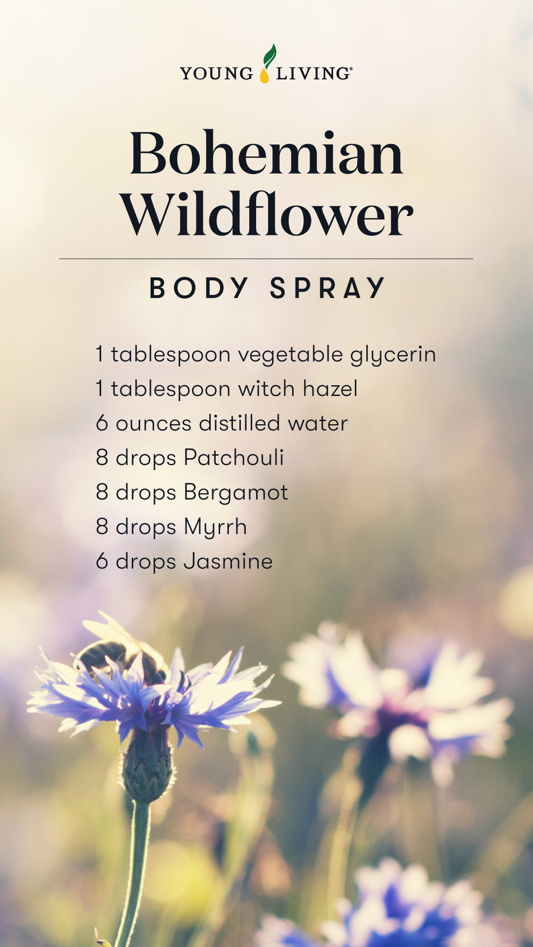 Bohemian Wildflower body spray recipe - Young Living Lavender Life Blog 