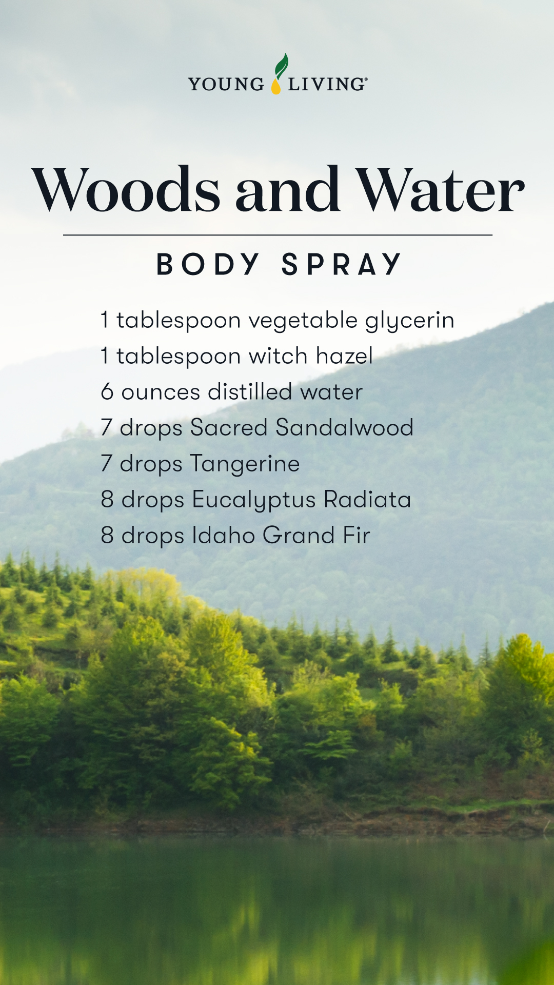Woods & Water body spray recipe - Young Living Lavender Life Blog