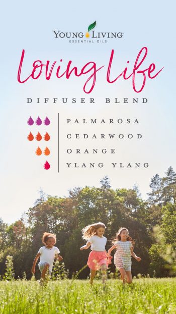 Loving Life diffuser blend: 3 drops Palmarosa essential oil, 3 drops Cedarwood essential oil, 2 drops Orange essential oil, 1 drop Ylang Ylang essential oil