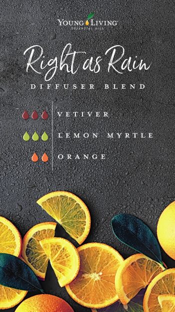 3 drops Vetiver 3 drops Lemon Myrtle 2 drops Orange