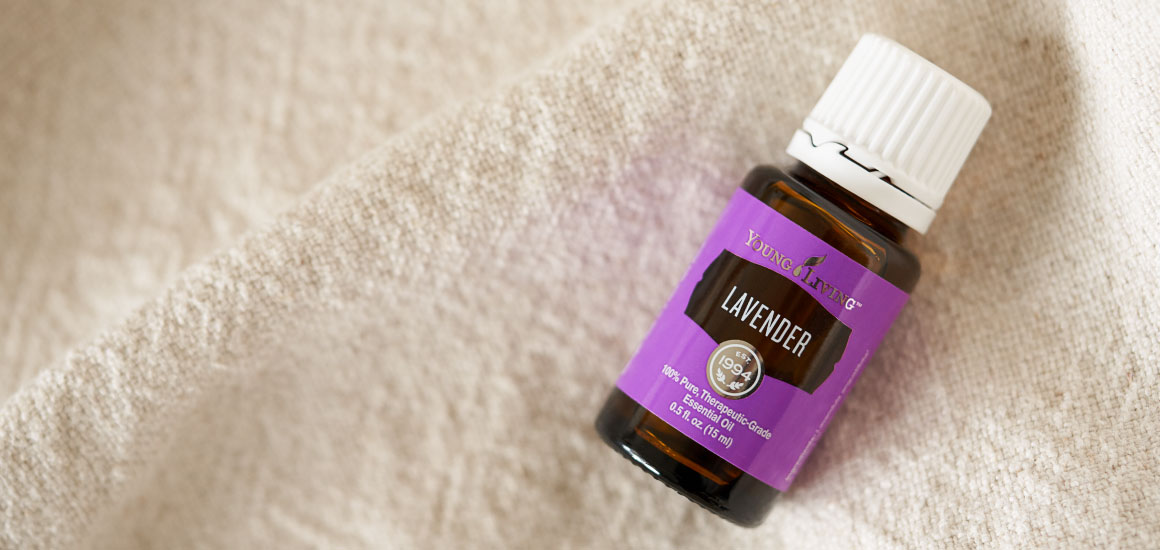 bottle of lavender essential oil