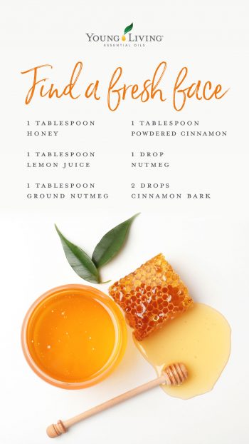 • 1 tablespoon honey • 1 tablespoon lemon juice • 1 tablespoon ground nutmeg • 1 tablespoon powdered cinnamon • 2 drops Nutmeg essential oil • 2 drops Cinnamon Bark essential oil