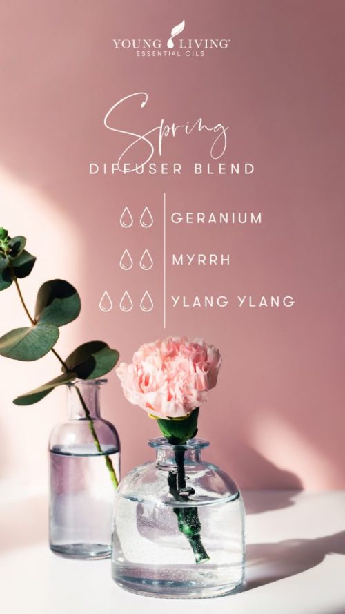 2 drops Geranium 2 drops Myrrh 3 drops Ylang Ylang