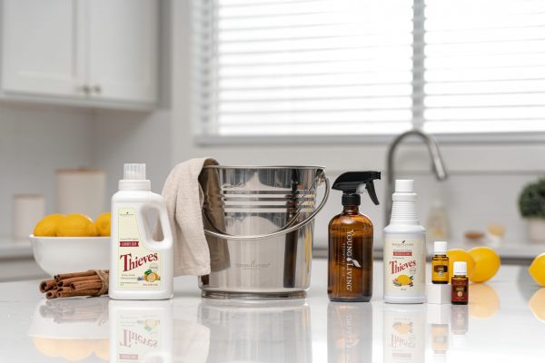 Thieves Household cleaner and cleaning products in kitchen