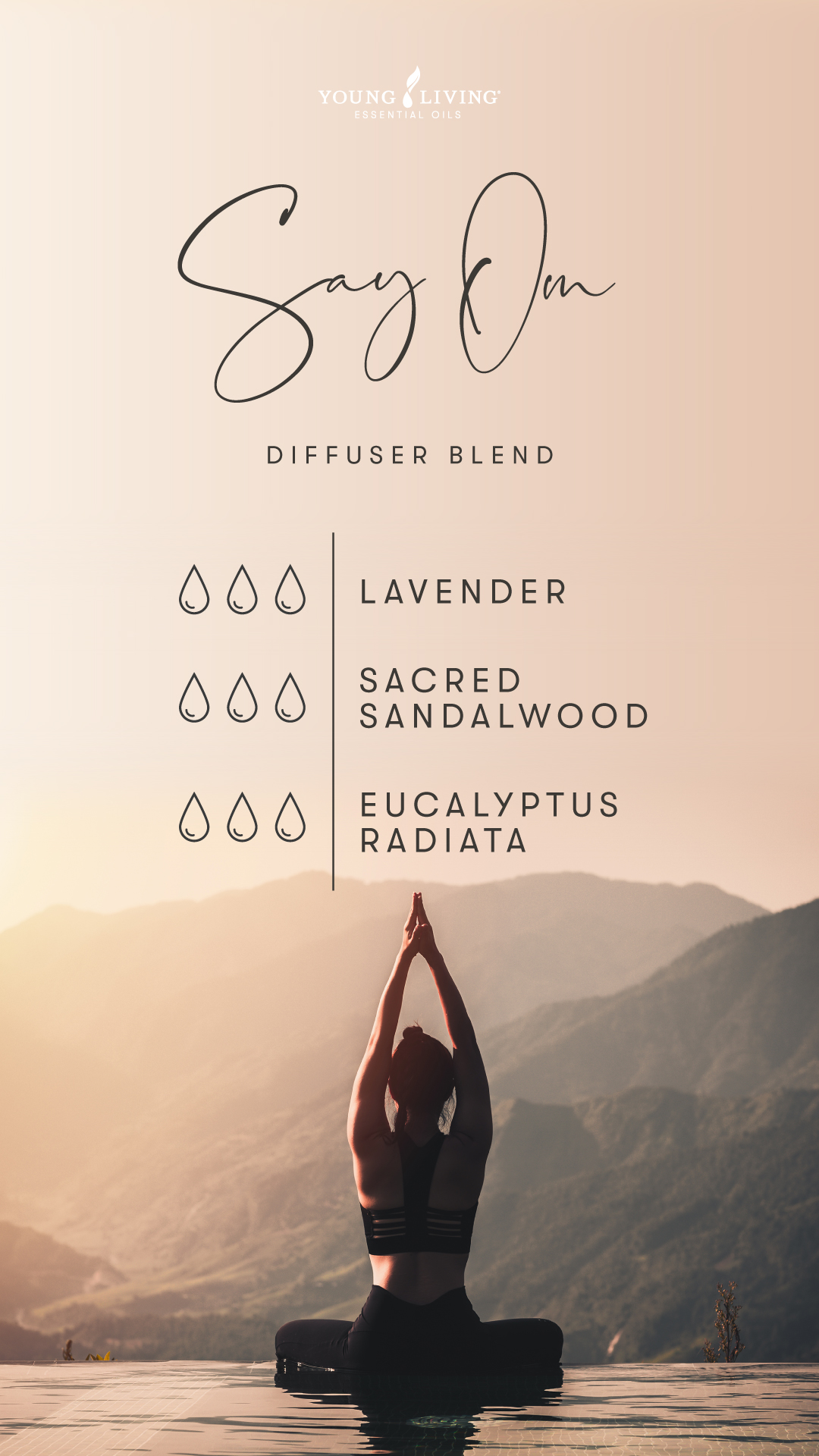 blog_Breathe-in-relaxation-6-diffuser-blends-for-yoga_Say-Om_US Say Om Diffuser Blend - 3 drops Lavender, 3 drops Sacred Sandalwood, 3 drops Eucalyptus Radiata