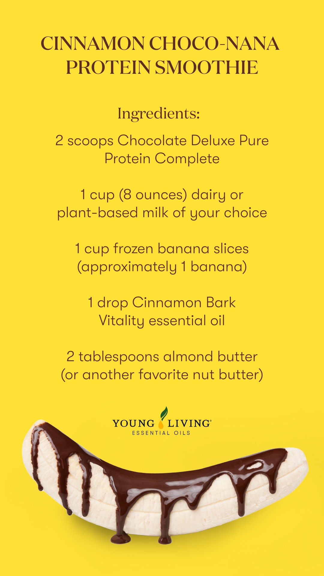 Blog_Pure Protein Complete_Connamon Choco Nana Smoothie_US Cinnamon Choco-Nana protein smoothie - Young Living Lavender Life Blog