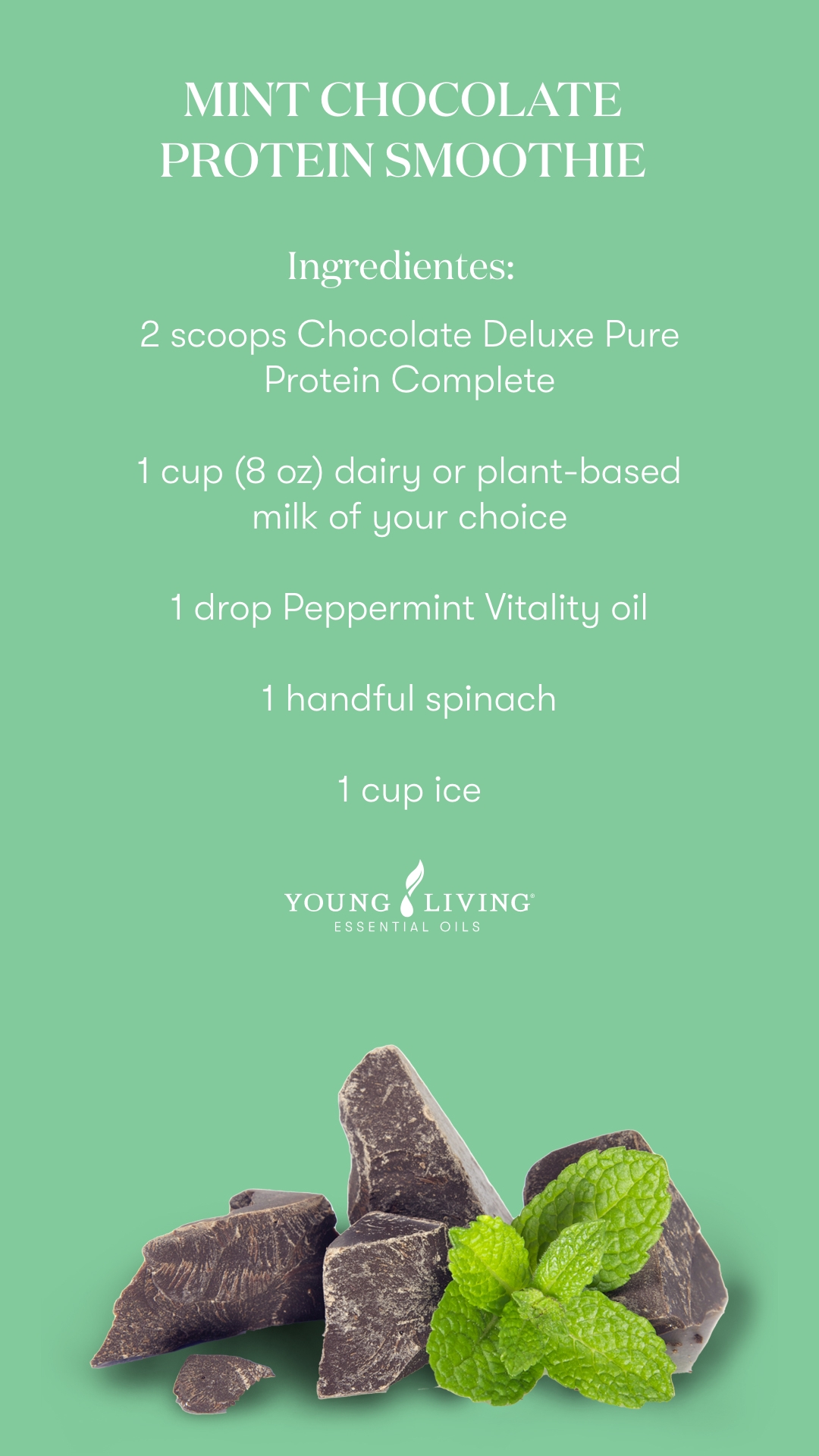Mint Chocolate protein smoothie - Young Living Lavender Life Blog