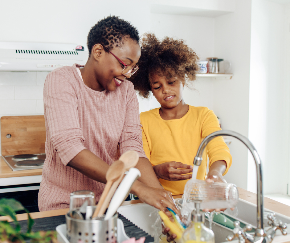 couple using clean living products at home